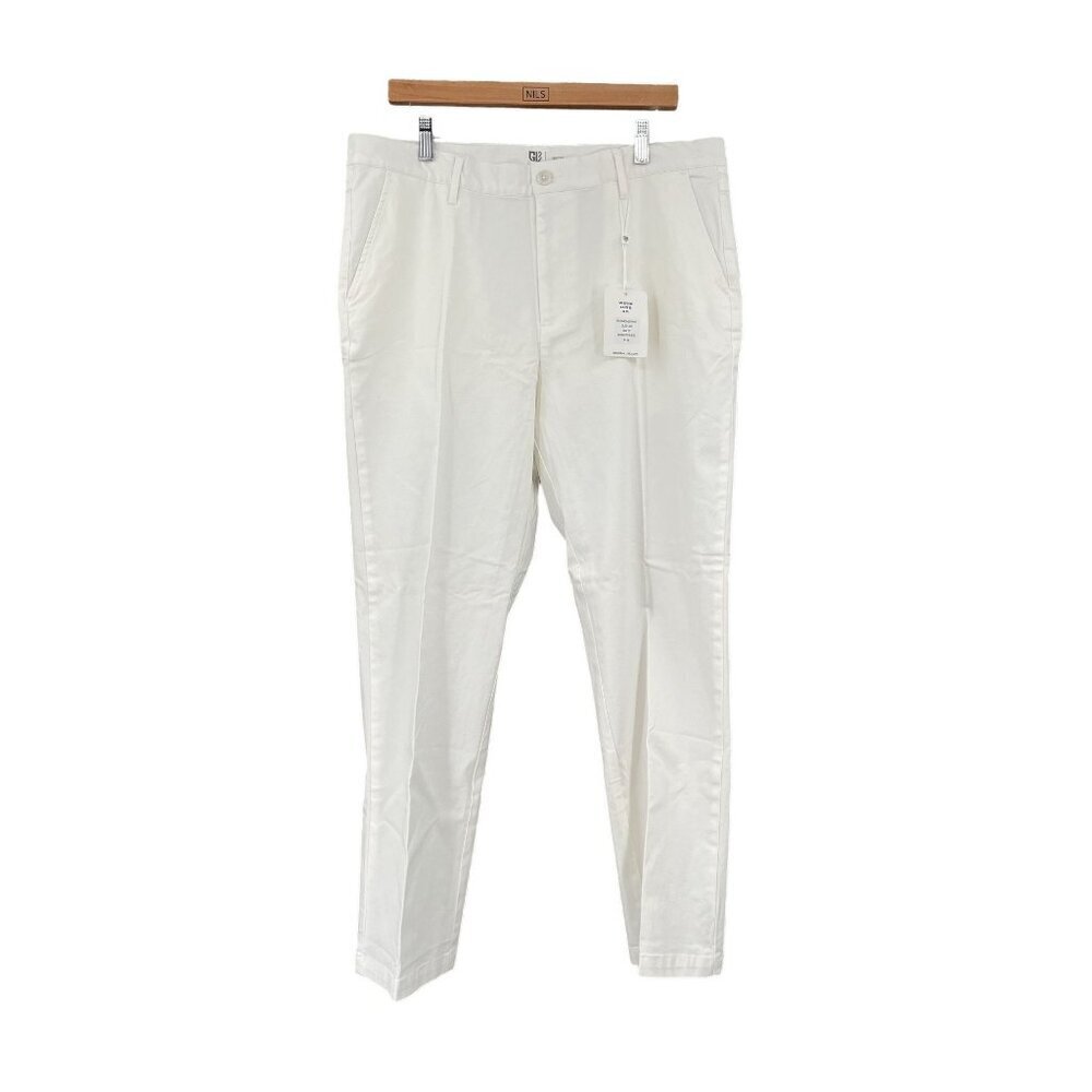 Graham Luxe Mens White Slim Fit Pants 38x30 Golf Pants‎
